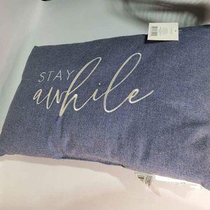 Decorative Pillow With Saying "Stay Awhile" 12inx18in